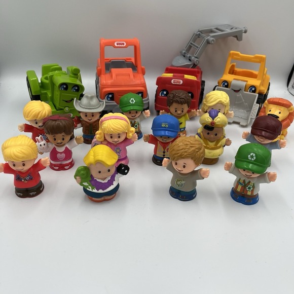 Fisher Price & Assorted Little People Lot 4 Vehicles 14 People And A Lion - Picture 6 of 10